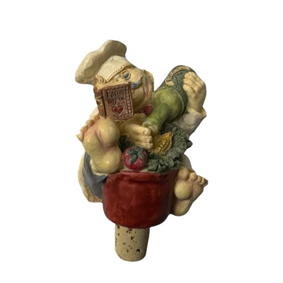 WINE THINGS UNLIMITED | Vintage 2000 Chef Wine Bottle Stopper New in Box - Picture 3 of 14